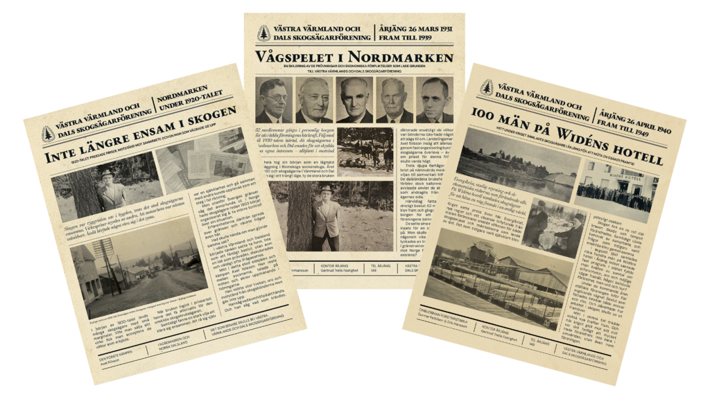 Löpsedlar till VVDS 95årsjubileum 1920-, 1930- och 1940-tal